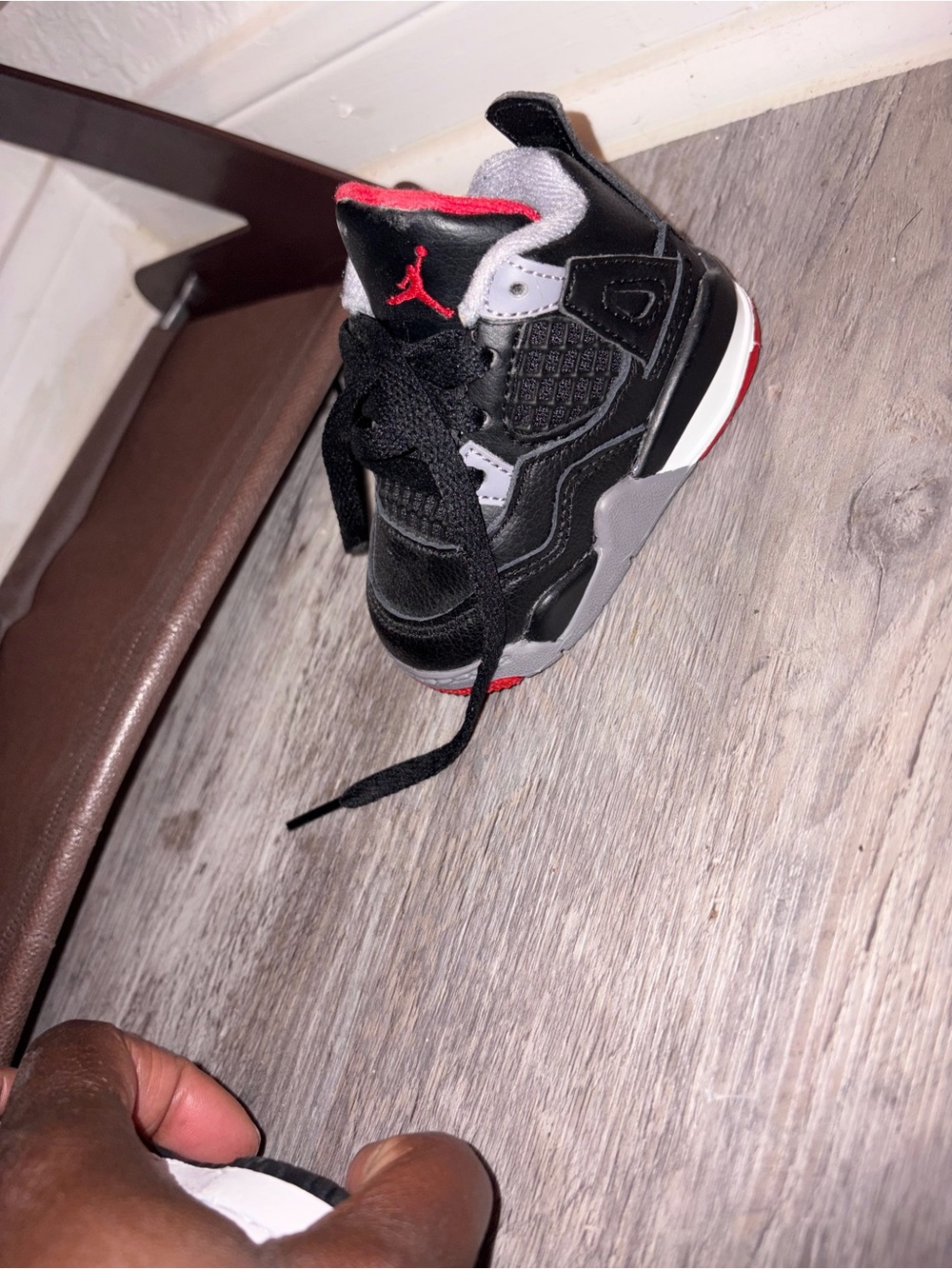 Toddler Black/Red Basketball Shoes